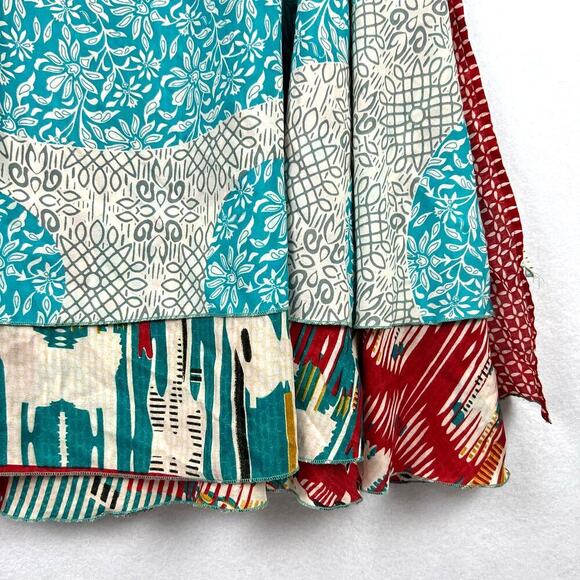 Iris Impressions Medium 80% Silk Convertible Layered Wrap Skirt BOHO INDIE GYPSY - Picture 4 of 8